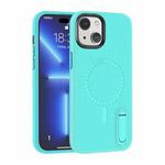For iPhone 14 Terminator Shockproof Phone Case with Holder(Mint Green)