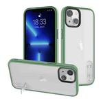 For iPhone 14 Plus Terminator Shockproof Phone Case with Holder(Transparent Green)