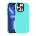 For iPhone 14 Pro Terminator Shockproof Phone Case with Holder(Mint Green)