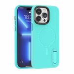 For iPhone 14 Pro Max Terminator Shockproof Phone Case with Holder(Mint Green)