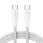 JOYROOM 100W Type-C to Type-C Surpass Series Fast Charging Data Cable, Length:2m(White)