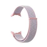 For Google Pixel Watch Nylon Woven Plastic Connector Watch Band(Pink Sand)