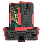 For Nokia C100 Tire Texture TPU + PC Phone Case with Holder(Red)