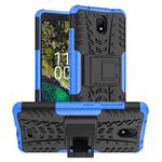 For Nokia C100 Tire Texture TPU + PC Phone Case with Holder(Blue)