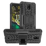 For Nokia C100 Tire Texture TPU + PC Phone Case with Holder(Black)