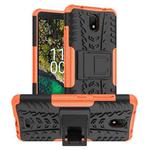 For Nokia C100 Tire Texture TPU + PC Phone Case with Holder(Orange)