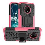For Nokia C200 Tire Texture TPU + PC Phone Case with Holder(Pink)