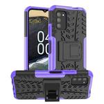 For Nokia G100 Tire Texture TPU + PC Phone Case with Holder(Purple)