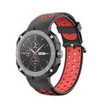 For Huawei Watch GT Cyber Two-color Silicone Watch Band(Black Red)