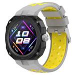 For Huawei Watch GT Cyber Two-color Silicone Watch Band(Grey Yellow)