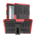 For Amazon Kindle Fire HD 8 2022 Tire Texture TPU + PC Tablet Case with Holder(Red)