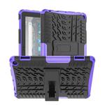 For Amazon Kindle Fire HD 8 2022 Tire Texture TPU + PC Tablet Case with Holder(Purple)