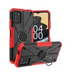 For Nokia G100 Armor Bear Shockproof PC + TPU Phone Case with Ring(Red)