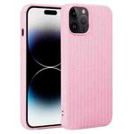 For iPhone 14 Pro Weave Texture Silicone Phone Case(Pink)