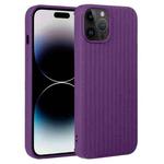 For iPhone 14 Pro Max Weave Texture Silicone Phone Case(Purple)