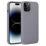 For iPhone 14 Pro Max Weave Texture Silicone Phone Case(Grey)