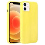 For iPhone 12 Weave Texture Silicone Phone Case(Yellow)