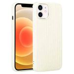 For iPhone 12 Weave Texture Silicone Phone Case(White)