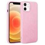 For iPhone 12 Weave Texture Silicone Phone Case(Pink)