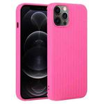 For iPhone 12 Pro Weave Texture Silicone Phone Case(Rose Red)