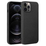 For iPhone 12 Pro Weave Texture Silicone Phone Case(Black)