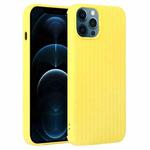 For iPhone 12 Pro Max Weave Texture Silicone Phone Case(Yellow)