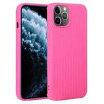 For iPhone 11 Pro Max Weave Texture Silicone Phone Case(Rose Red)