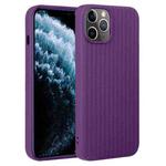 For iPhone 11 Pro Max Weave Texture Silicone Phone Case(Purple)