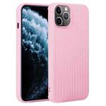 For iPhone 11 Pro Max Weave Texture Silicone Phone Case(Pink)