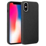 For iPhone X / XS Weave Texture Silicone Phone Case(Black)