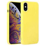 For iPhone XS Max Weave Texture Silicone Phone Case(Yellow)