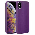 For iPhone XS Max Weave Texture Silicone Phone Case(Purple)