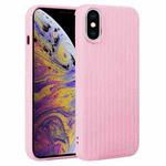 For iPhone XS Max Weave Texture Silicone Phone Case(Pink)