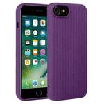 For iPhone SE 2022 / SE 2020 / 7 / 8 Weave Texture Silicone Phone Case(Purple)