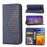 For Sharp Aquos Sense7 Plus Cubic Grid Calf Texture Magnetic Leather Phone Case(Blue)