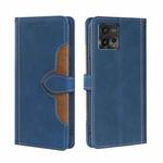 For Motorola Moto G72 4G Skin Feel Magnetic Buckle Leather Phone Case(Blue)