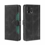 For Motorola Moto G72 4G Skin Feel Magnetic Buckle Leather Phone Case(Black)