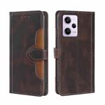 For Xiaomi Redmi Note 12 Pro 5G China Skin Feel Magnetic Buckle Leather Phone Case(Brown)