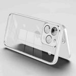 For iPhone 14 Pro Max Electroplated PC Transparent Phone Case(White)