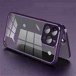 For iPhone 14 Pro Electroplated PC Transparent Phone Case(Purple)