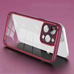 For iPhone 14 Pro Electroplated PC Transparent Phone Case(Red)
