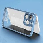 For iPhone 14 Pro Electroplated PC Transparent Phone Case(Blue)