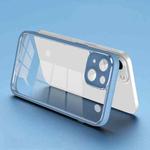 For iPhone 14 Electroplated PC Transparent Phone Case(Blue)