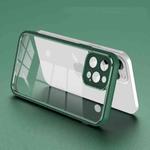For iPhone 12 Pro Electroplated PC Transparent Phone Case(Green)