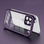 For iPhone 11 Pro Max Electroplated PC Transparent Phone Case(Purple)