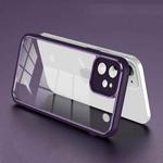 For iPhone 11 Electroplated PC Transparent Phone Case(Purple)