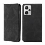 For Xiaomi Redmi Note 12 Pro+ China Skin Feel Magnetic Horizontal Flip Leather Phone Case(Black)