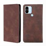 For Xiaomi Redmi A1+ 4G Skin Feel Magnetic Horizontal Flip Leather Phone Case(Dark Brown)