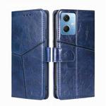 For Xiaomi Redmi Note 12 China Geometric Stitching Horizontal Flip Leather Phone Case(Blue)