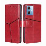 For Xiaomi Redmi Note 12 China Geometric Stitching Horizontal Flip Leather Phone Case(Red)